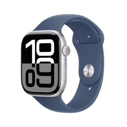 Apple Watch Series 10 GPS 46mm Silver Aluminium Case with Denim Sport Band - SM