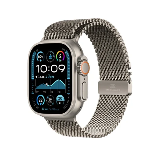 Apple Watch Ultra 2 GPS + Cellular 49mm Natural Titanium Case with Natural Titanium Milanese Loop - S (2024)